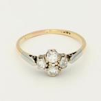 Ring - 18 karaat Geel goud, Witgoud Diamant (Natuurlijk), Handtassen en Accessoires, Ringen, Nieuw