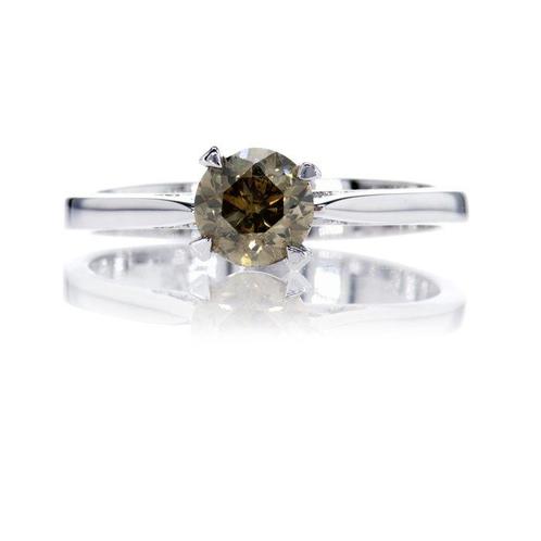 Zonder Minimumprijs - Verlovingsring - 14 karaat Witgoud -, Handtassen en Accessoires, Antieke sieraden