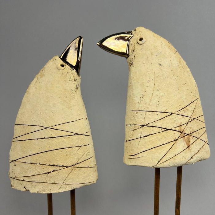 Ewa Budzowska - 2 partots in love - BIG (decorated 24 carat, Antiek en Kunst, Kunst | Designobjecten