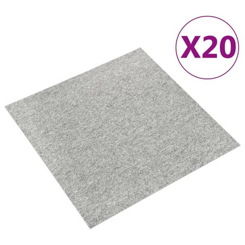 vidaXL Tapijttegels 20 st 5 mÂ² 50x50 cm lichtgrijs, Doe-het-zelf en Bouw, Vloerdelen en Plavuizen, Nieuw, Verzenden