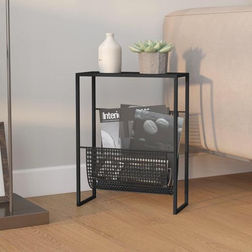 vidaXL Tijdschriftenrek 35x15x45 cm staal zwart, Huis en Inrichting, Woonaccessoires | Krantenbakken en Lectuurbakken, Nieuw, Verzenden