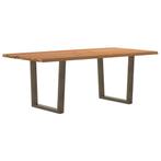 vidaXL Eettafel met natuurlijke rand 200x100x74 cm massief, Huis en Inrichting, Tafels | Eettafels, Verzenden, Nieuw
