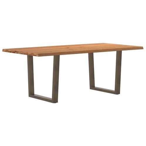 vidaXL Eettafel met natuurlijke rand 200x100x74 cm massief, Huis en Inrichting, Tafels | Eettafels, Nieuw, Verzenden