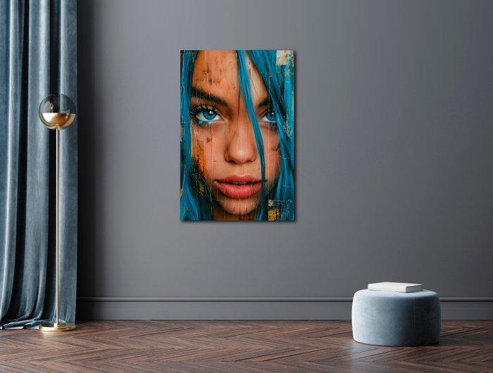 PLM-Art - Miss Blue, Antiek en Kunst, Kunst | Schilderijen | Modern