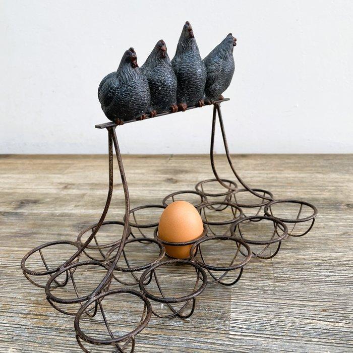 Ensemble de coquetiers - Eierrek - Met de kippen op stok -, Antiek en Kunst, Antiek | Keukengerei