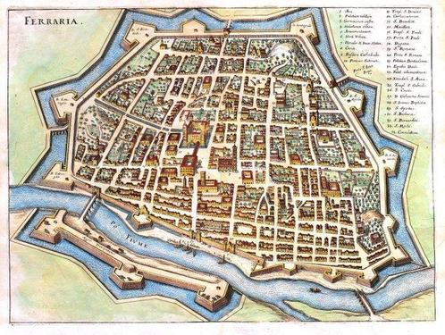 Italië - Ferrara; M. Merian / M. Zeiller - Ferrara - 1640, Boeken, Atlassen en Landkaarten
