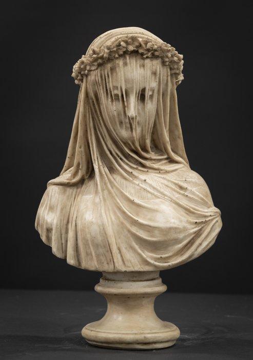 sculptuur, Vergine Velata - 6 kg - 37 cm - Gereconstrueerd, Antiek en Kunst, Antiek | Keramiek en Aardewerk