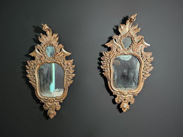 Wandspiegel (2) - Verguld hout, Antiek en Kunst, Antiek | Meubels | Stoelen en Sofa's