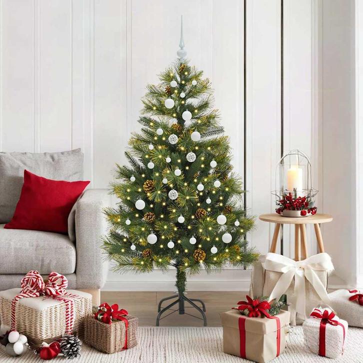 vidaXL Kunstmatige Scharnierende Kerstboom met Kegels Groen, Diversen, Kerst, Nieuw, Verzenden