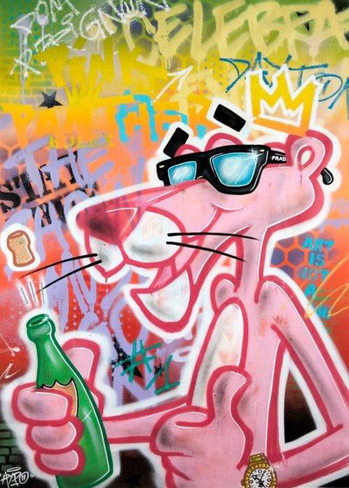 Hipo (1988) - Pink Panther X Dom Pérignon X Rolex X Prada -, Antiquités & Art, Art | Peinture | Moderne