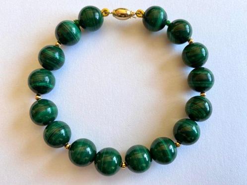 18 karaat (750) goud - malachiet - Armband, Antiek en Kunst, Kunst | Designobjecten