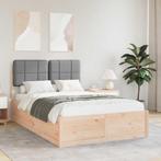 vidaXL Bedframe met Gevoerde Hoofdbord Lichtgrijs 120 x 190, Huis en Inrichting, Slaapkamer | Bedden, Verzenden, Nieuw