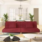 vidaXL Slaapbank 2-zits met 2 kussens stof wijnrood, Huis en Inrichting, Verzenden, Nieuw