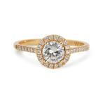 Ring - 18 karaat Geel goud -  1.11ct. tw. Diamant, Handtassen en Accessoires, Ringen, Nieuw