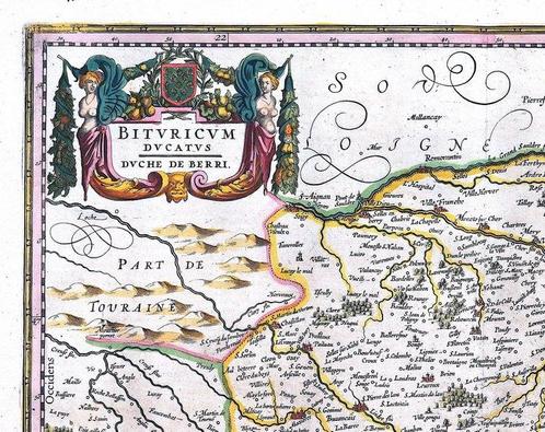 Frankrijk - Berry, Cher, Indre; Hondius / Janssonius -, Boeken, Atlassen en Landkaarten