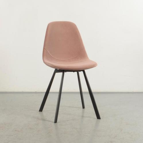 Kantinestoel Halden - Roze velvet - 4-poot onderstel, Huis en Inrichting, Stoelen, Gebruikt, Ophalen of Verzenden