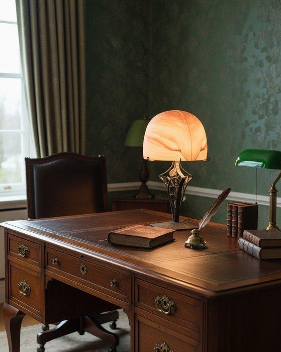 Lampe de table - Fer forgé, Pâte de Verre - Jugendstil / Art, Antiek en Kunst, Kunst | Designobjecten