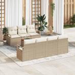 vidaXL Tuinbank Set met kussen 8 pcs Beige Poly rattan, Tuin en Terras, Verzenden, Nieuw