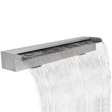 vidaXL Zwembadwaterval rechthoekig 90 cm roestvrij staal, Verzenden