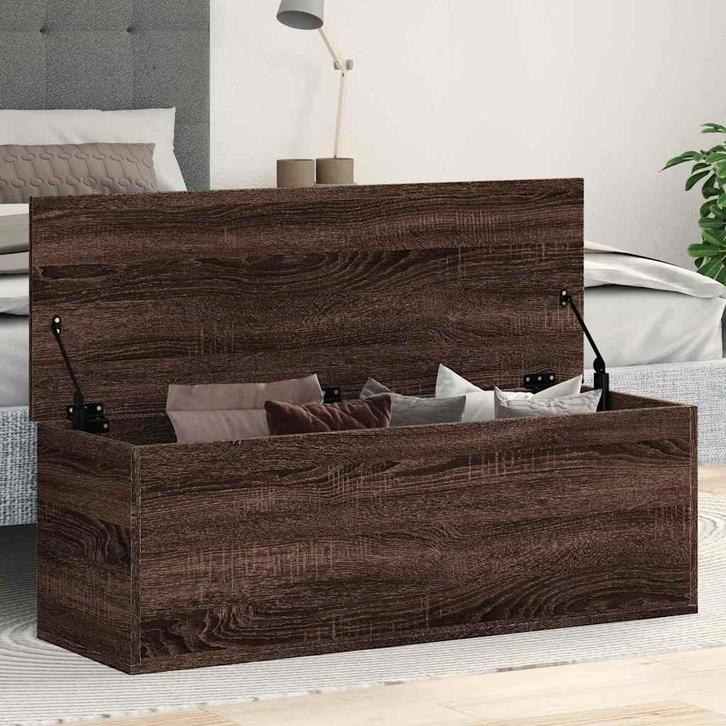 vidaXL Opbergbox 102x35x35 cm bewerkt hout bruin eikenkleur, Huis en Inrichting, Kasten | Overige, Nieuw, Verzenden