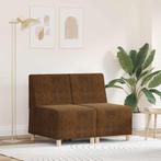 vidaXL Modulaire Sofa Eenheid Armless 2 pcs Bruin 55 x 74 x, Huis en Inrichting, Zetels | Zetels, Verzenden, Nieuw