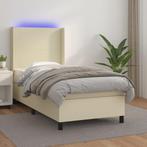 vidaXL Sommier tapissier avec matelas et LED Crème 80x200cm