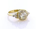 Ring - 14 karaat Geel goud - 1.33ct. tw. Diamant (Natuurlijk, Handtassen en Accessoires, Ringen, Nieuw