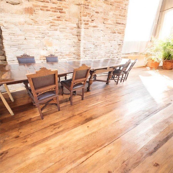 Uitschuifbare tafel (7) - Walnoot, Hout, Leder -, Antiek en Kunst, Antiek | Overige Antiek