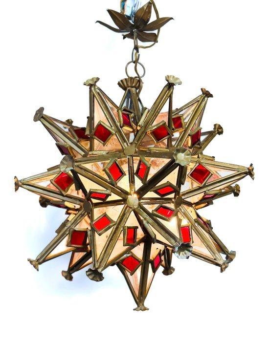 Plafondlamp - Glas-in-lood - Lustre ster, Antiek en Kunst, Curiosa en Brocante