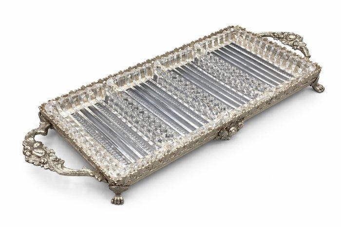 Delfi - Dienblad - Tin, Glas - Servies voor antipasto in de, Antiek en Kunst, Antiek | Meubels | Tafels