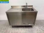 RVS Spoeltafel spoelbak 2 schuifdeuren 120 cm Horeca, Ophalen of Verzenden, Nieuw in verpakking