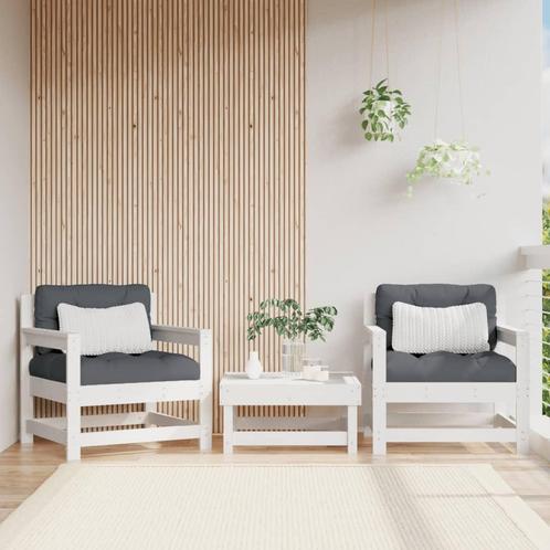 vidaXL Tuinstoelen 2 st massief grenenhout wit, Tuin en Terras, Tuinsets en Loungesets, Nieuw, Verzenden