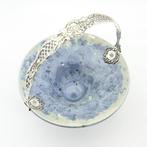 ZELDZAAM - Bonbonmand met lusterglazuur, zilveren hengsel en