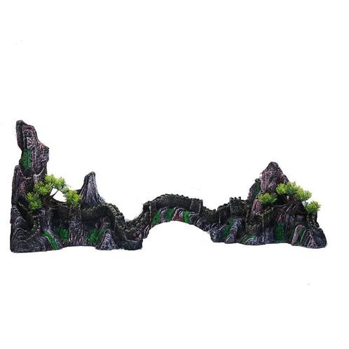 Rotsen met slingerende loopbrug 90 cm breed OS-245 - aquariu, Dieren en Toebehoren, Vissen | Aquaria en Toebehoren, Sierelement