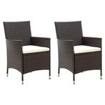 Bruine Tuinstoelen (2st) met kussens - Retour deal! -61%, Verzenden, Nieuw, Rotan
