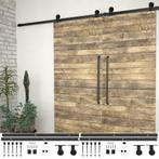 vidaXL Beslagsets voor schuifdeur 2 st 183 cm staal zwart, Verzenden, Nieuw