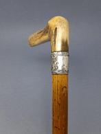 Wandelstok - Wit metaal, Antiek en Kunst