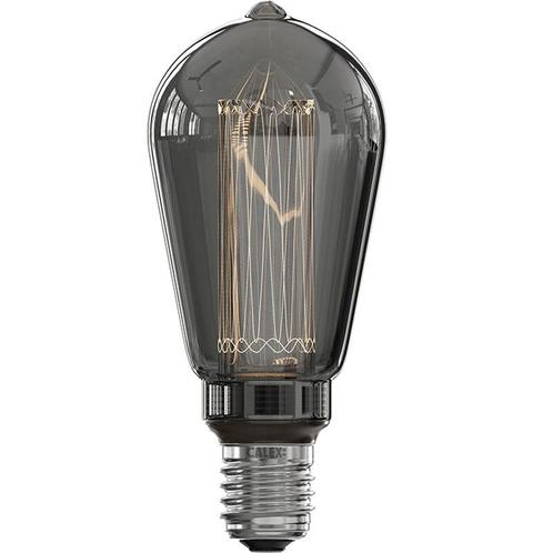 Calex Glasfiber LED Edison Titanium Ø64 E27 3.5W, Huis en Inrichting, Lampen | Losse lampen, Verzenden