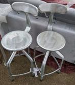 Chaise (2) - Acier - Paire de tabouret, Antiquités & Art