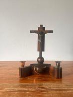 Kandelaar - Glas, Hout, Koper - Kaarsenhouder/wijwatervat, Antiek en Kunst