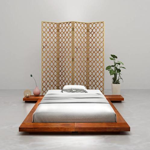 vidaXL Bedframe Japanse futon massief acaciahout 100x200 cm, Huis en Inrichting, Slaapkamer | Bedden, Nieuw, Verzenden