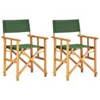 vidaXL Regisseursstoelen 2 st massief acaciahout groen, Tuin en Terras, Verzenden, Nieuw