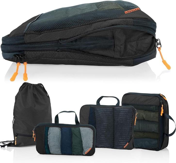 2dekans | Loonara - Travel Reisorganizer set - Blauw - 4pcs, Handtassen en Accessoires, Koffers, Ophalen of Verzenden