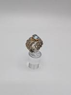 Zonder minimumprijs - Ring Zilver Aquamarijn, Handtassen en Accessoires, Ringen, Nieuw