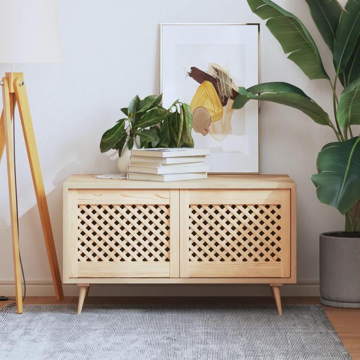 vidaXL Kastdeuren met latwerk 2 st 49,5x39,5 cm massief, Doe-het-zelf en Bouw, Hang- en Sluitwerk, Nieuw, Verzenden