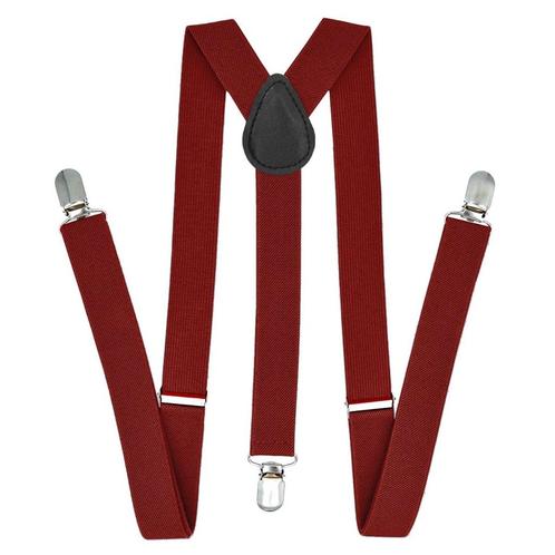 Fako Fashion® - Bretels - Effen - 100cm - Donkerrood, Kleding | Heren, Riemen en Ceintuurs, Verzenden