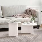 vidaXL Salontafel 2 pcs Wit 49 x 49 x 28 cm Massief, Verzenden, Nieuw