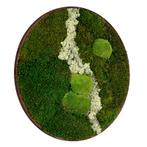 Mosschilderij Rond 100 cm Donker Eiken - Uppsala Latte, Verzenden, Nieuw