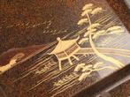 Dienblad (5) - Antieke houten dienbladen met nashiji-lak en