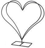 Metalen frame Hart 3D op voet 34,5x34,5 cm per stuk, Nieuw